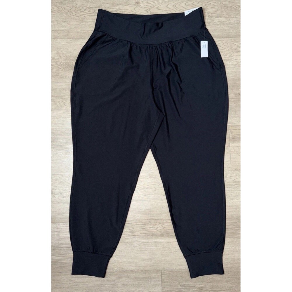 NWT Old Navy Active PowerSoft High Rise Ankle Jogger Pants Black Womens XL